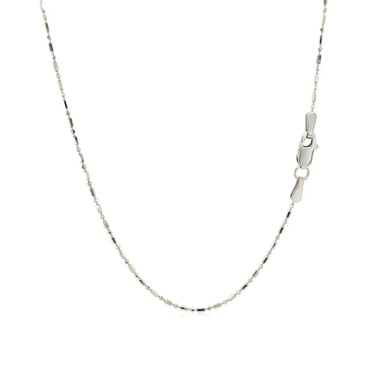 14k White Gold Diamond-Cut Bead Chain (0.90 mm)Monde Trend