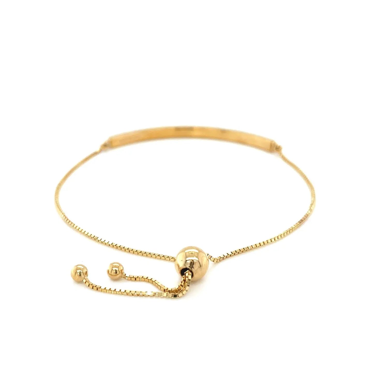 14k Yellow Gold Chain Bar Lariat Style Bracelet (1.00 mm) RCJ