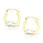 10k Two-Tone Gold Round Graduated Dolphin Design Hoop EarringsMonde Trend