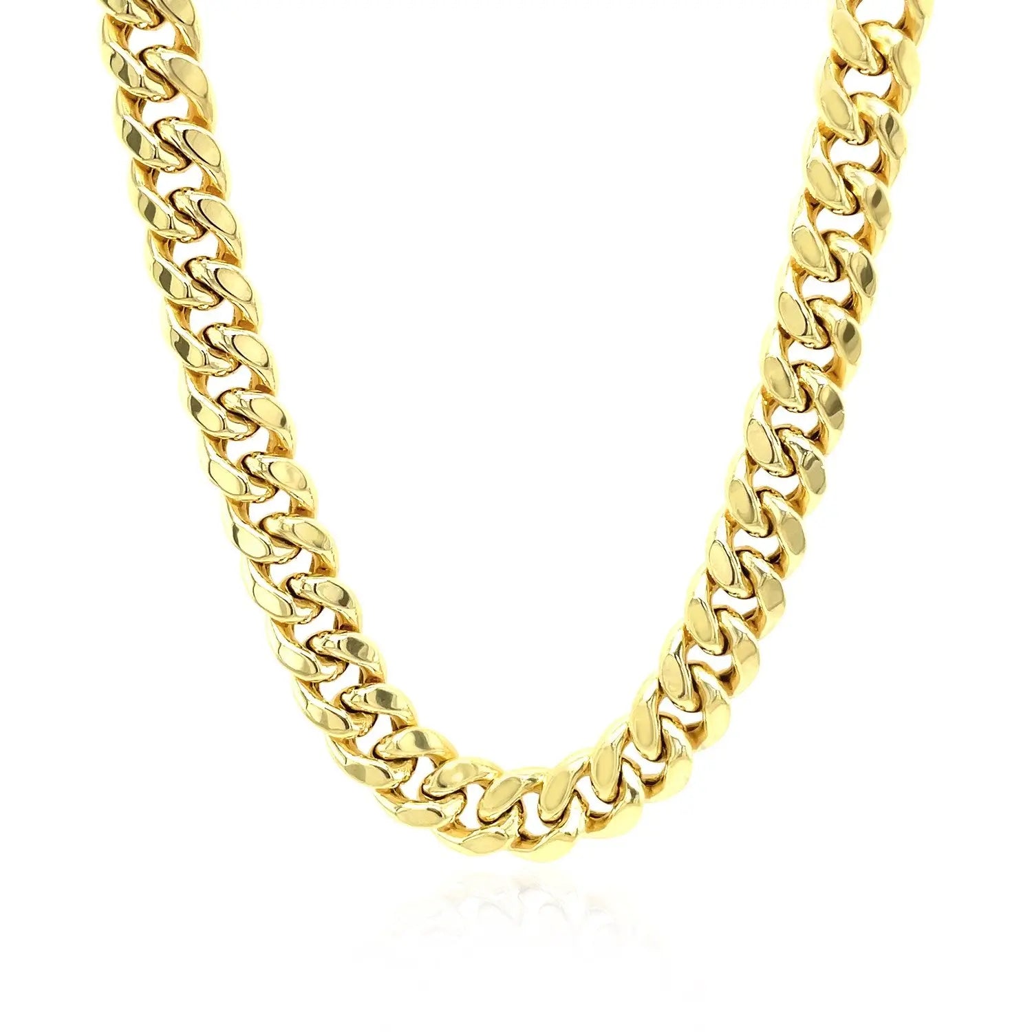 7.25mm 10k Yellow Gold Semi Solid Miami Cuban Chain RCJ