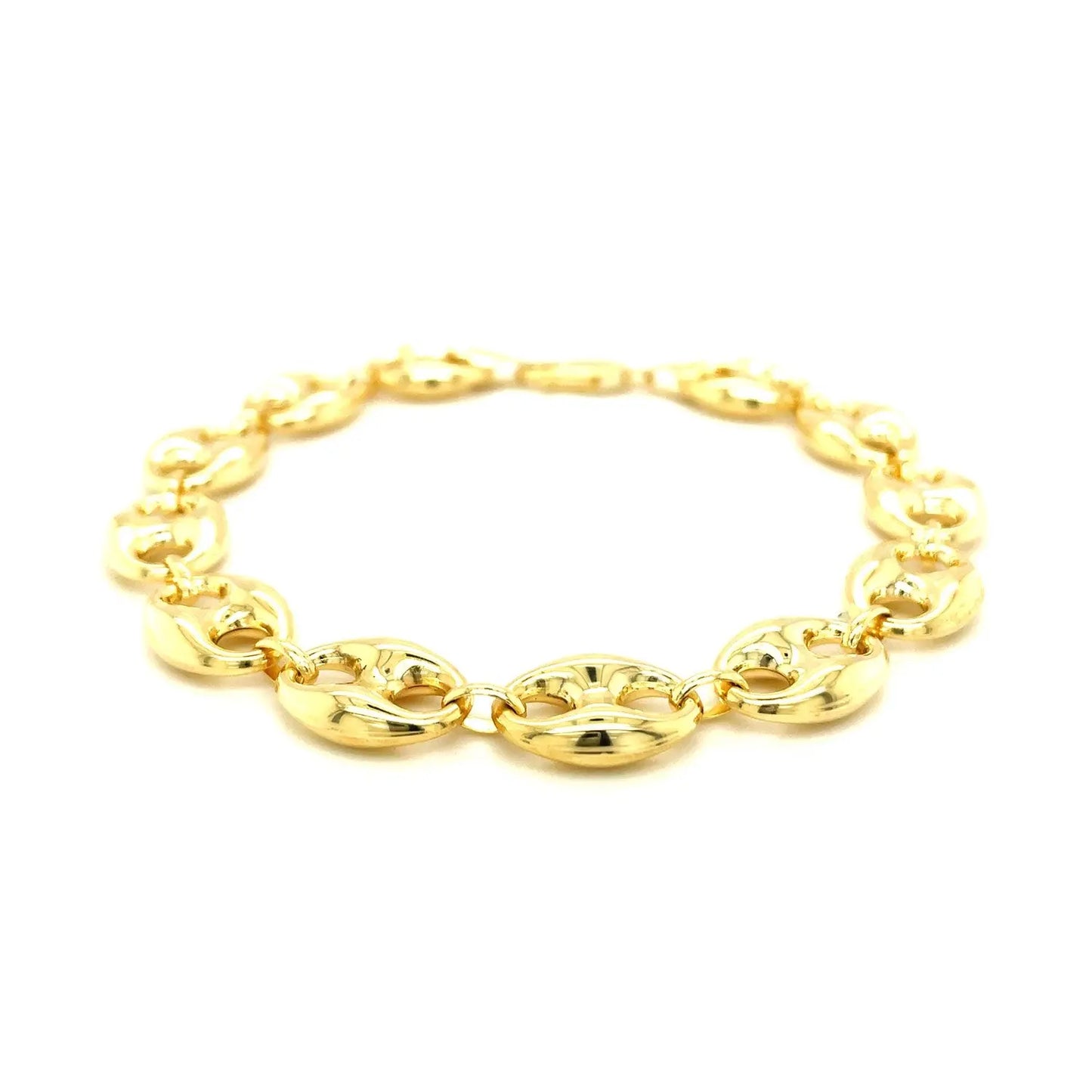 14k Yellow Gold Puffed Mariner Link Bracelet (11.00 mm) RCJ