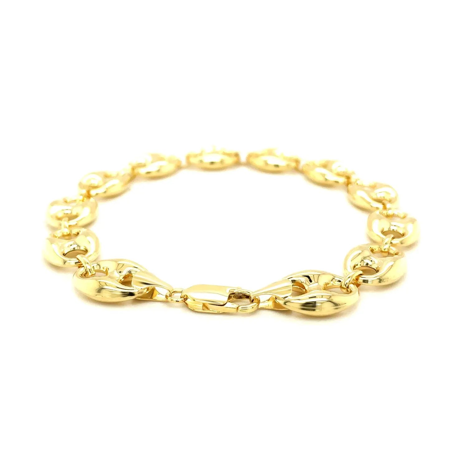 14k Yellow Gold Puffed Mariner Link Bracelet (11.00 mm) RCJ