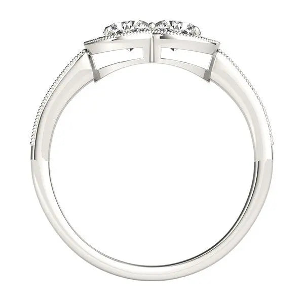 14k White Gold Two Stone Diamond Halo Ring (3/4 cttw) RCJ