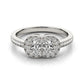 14k White Gold Two Stone Diamond Halo Ring (3/4 cttw) RCJ