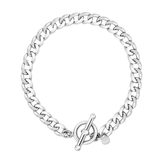 Sterling Silver Polished Wide Link Toggle Bracelet (6.00 mm) RCJ