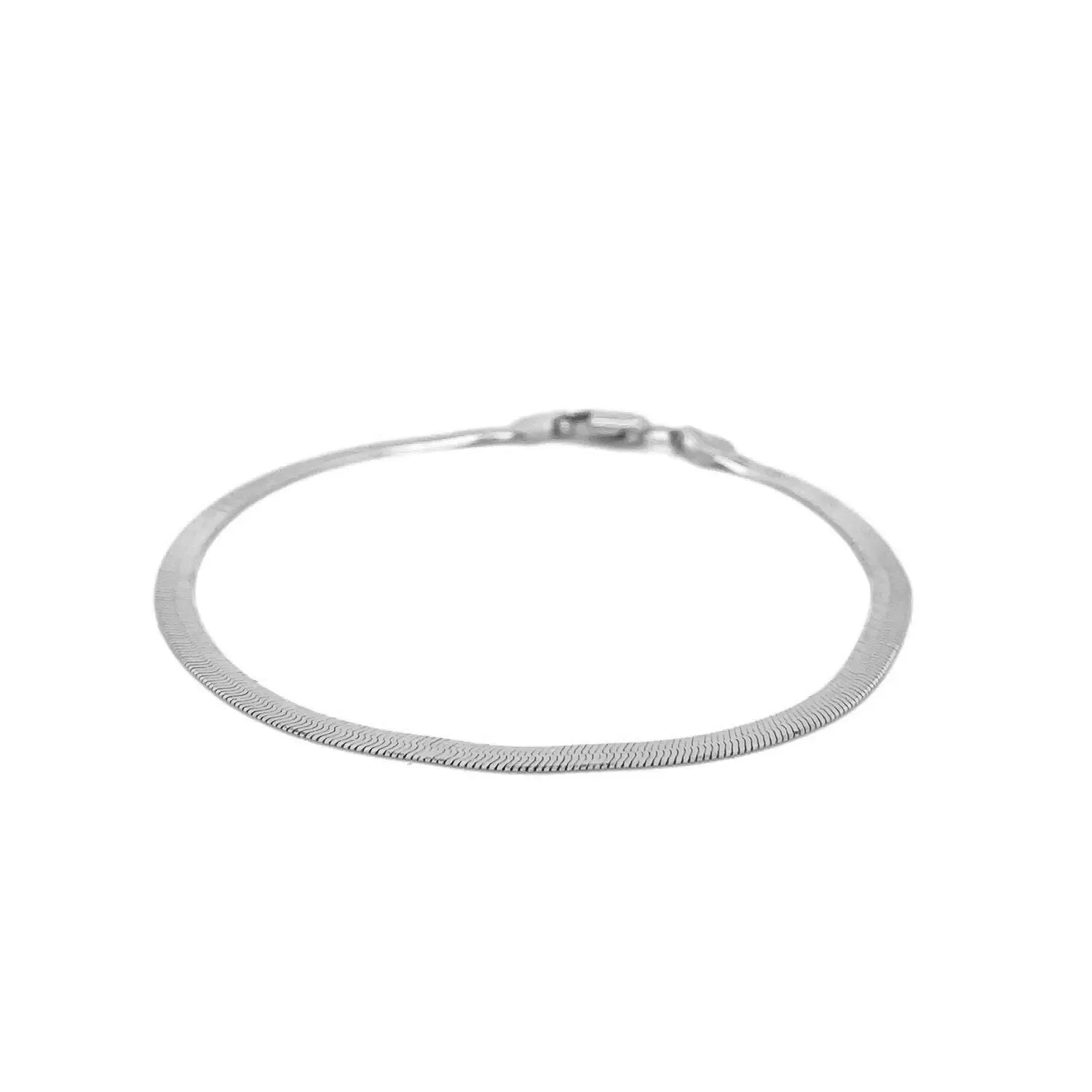 14k White Gold Super Flex Herringbone Bracelet (2.80 mm) RCJ