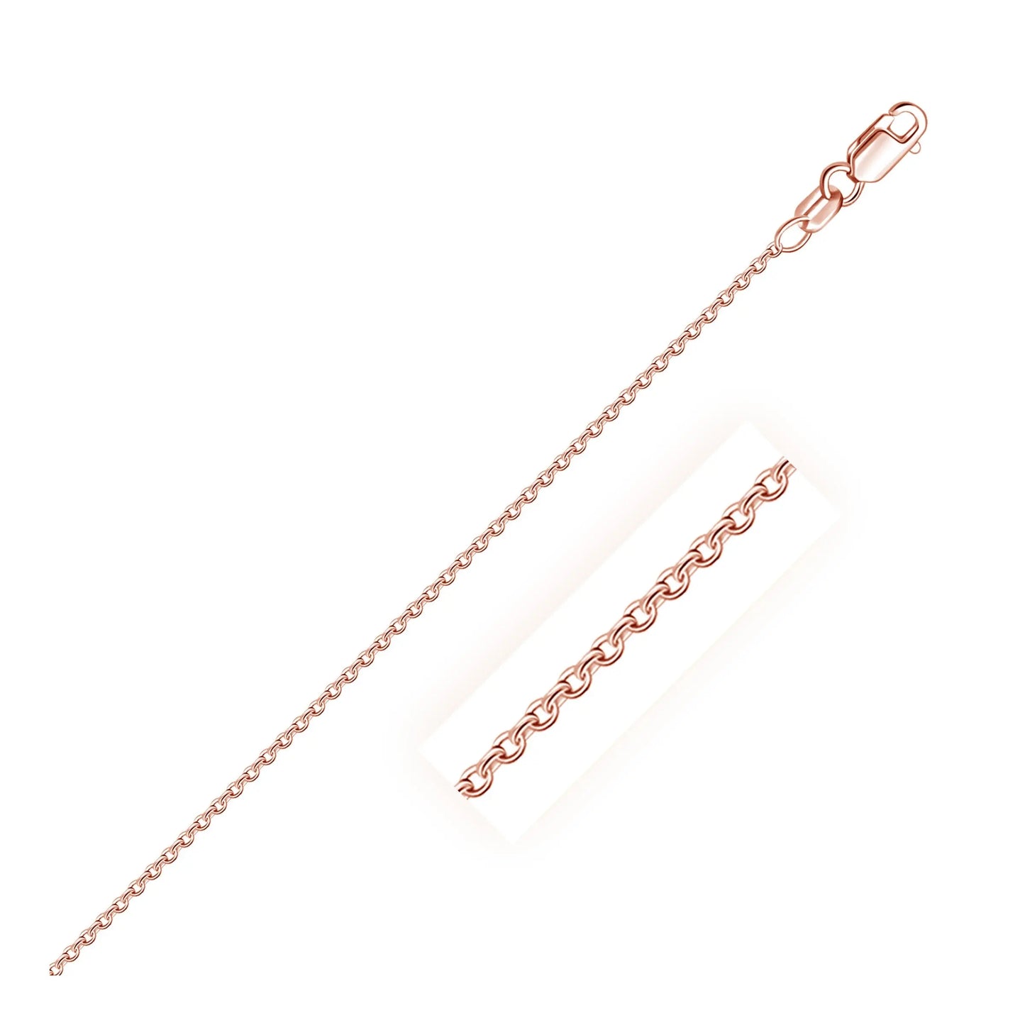 18k Rose Gold Round Oval Link Chain (1.50 mm) RCJ