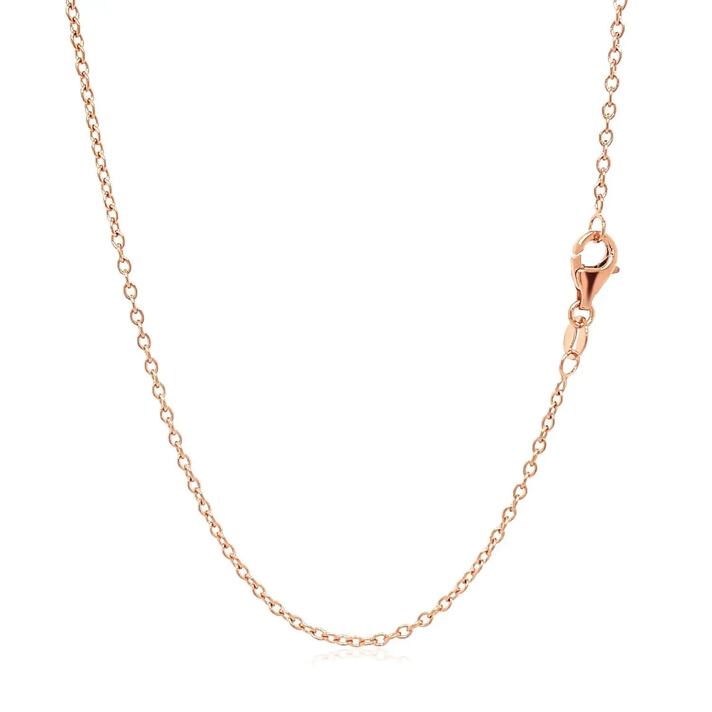 18k Rose Gold Round Oval Link Chain (1.50 mm) RCJ