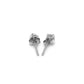 14k White Gold 3mm Faceted White Cubic Zirconia Stud EarringsMonde Trend