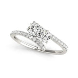 Two Stone Bypass Diamond Ring in 14k White Gold (3/4 cttw) RCJ