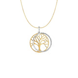 Two Layer Tree Pendant in 14k Two Tone Gold RCJ