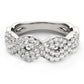 Diamond Studded Interlocking Waves Ring in 14k White Gold (5/8 cttw) RCJ