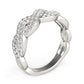 Diamond Studded Interlocking Waves Ring in 14k White Gold (5/8 cttw) RCJ