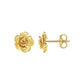 14k Yellow Gold Post Earrings with Roses(9.2mm) RCJ