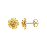 14k Yellow Gold Post Earrings with Roses(9.2mm) RCJ