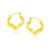 10k Yellow Gold Hoop Style Heart Shape EarringsMonde Trend