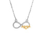 Sterling Silver Two Toned Mom Necklace with Cubic Zirconias RCJ