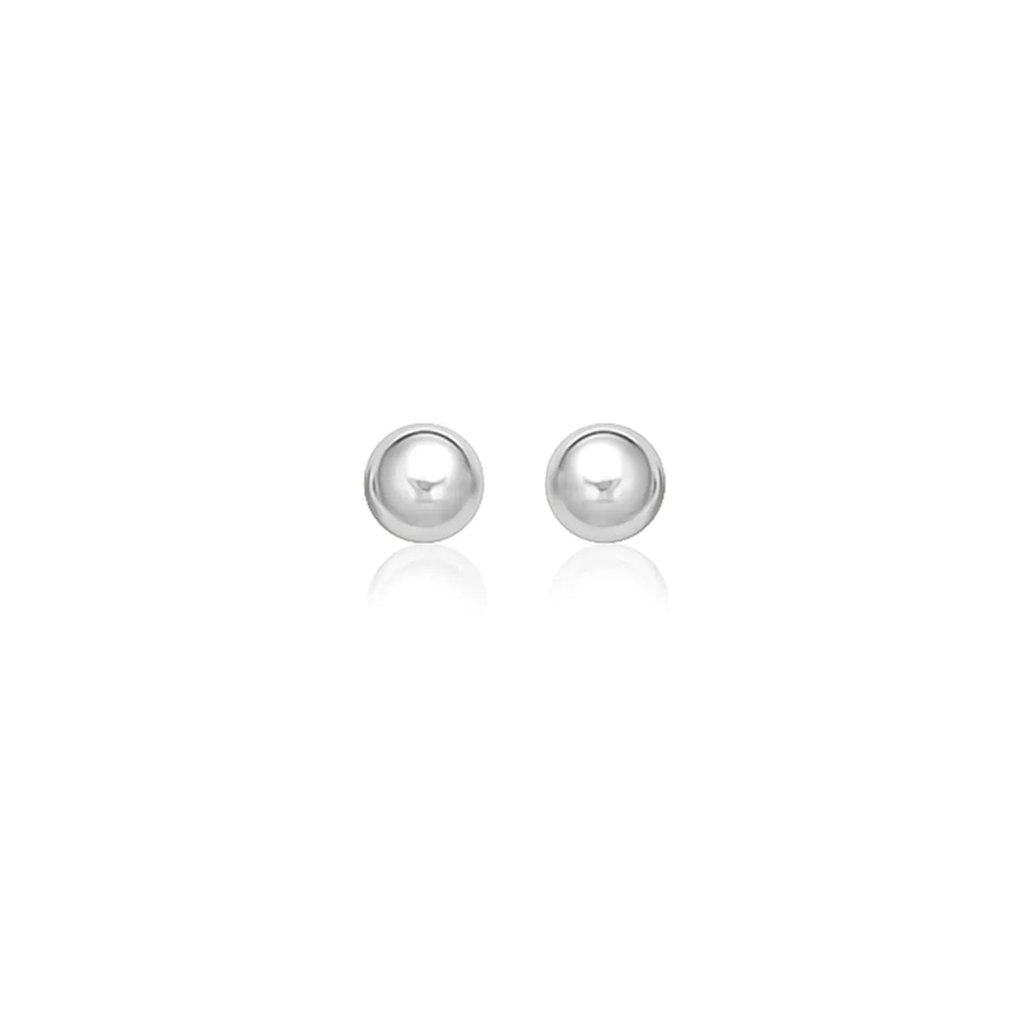 14k White Gold Classic Stud Earrings (8mm)Monde Trend