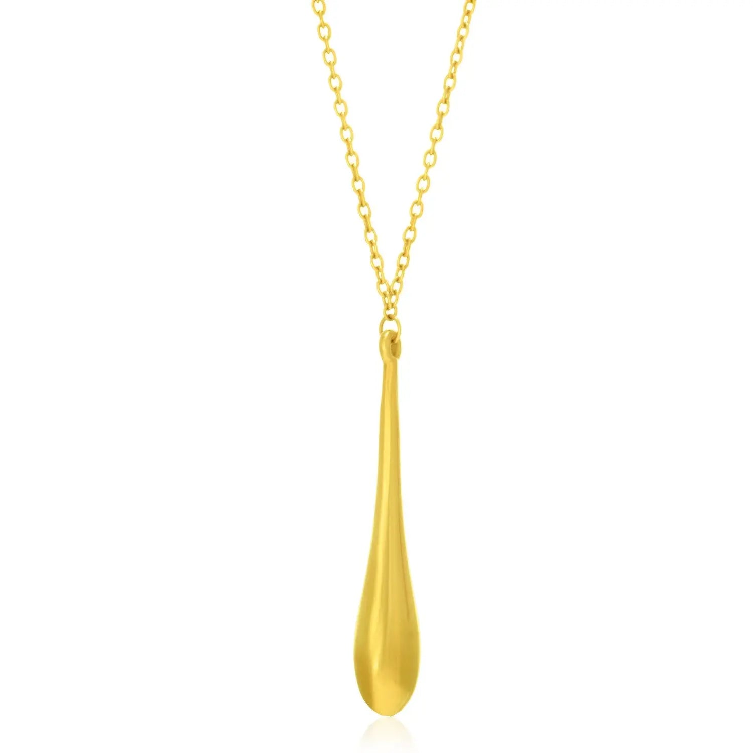 14k Yellow Gold Teardrop Shape Long Pendant RCJ