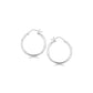 Sterling Silver Rhodium Plated Thin and Polished Hoop Motif Earrings (2x25mm) RCJ