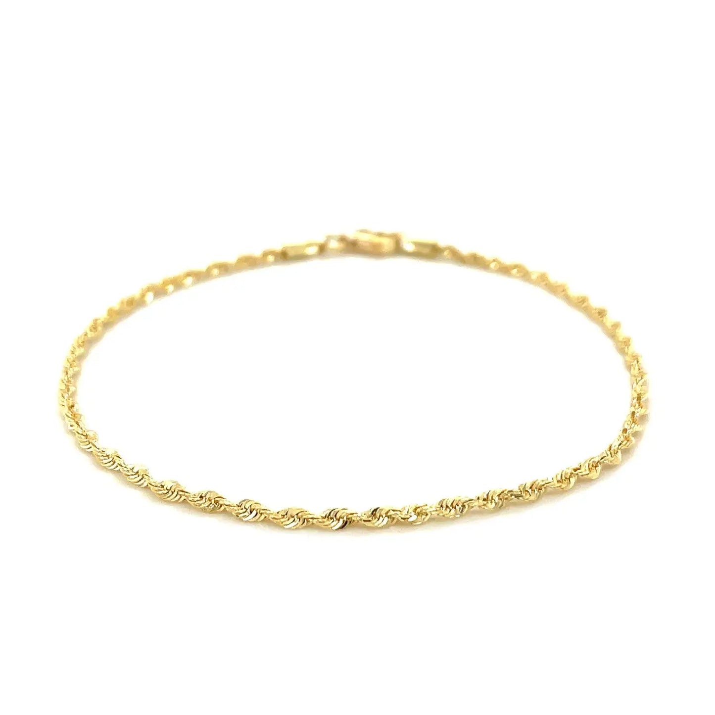 10k Yellow Gold Solid Diamond Cut Rope Bracelet (1.80 mm)Monde Trend