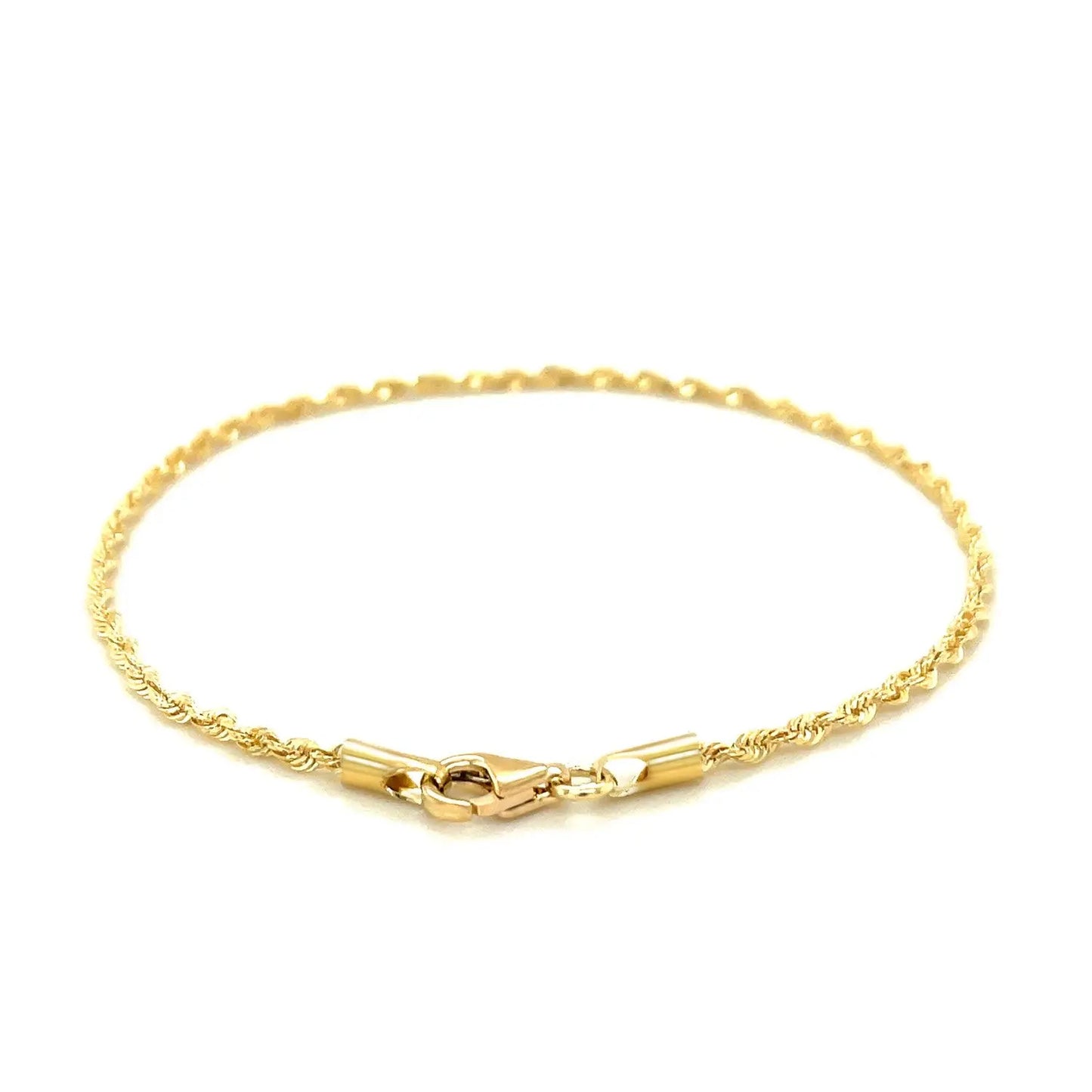 10k Yellow Gold Solid Diamond Cut Rope Bracelet (1.80 mm)Monde Trend