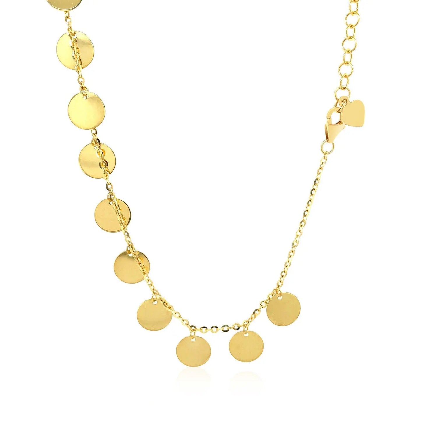 Choker Necklace with Polished Discs in 14k Yellow Gold RCJ