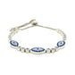 Sterling Silver Adjustable Enameled Evil Eye Bracelet with Cubic Zirconias (6.50 mm) RCJ