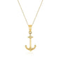 14k Yellow Gold Cable Chain with Anchor Pendant RCJ