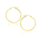 10k Yellow Gold Polished Hoop Earrings (2x25mm)Monde Trend