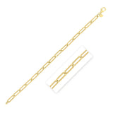 14k Yellow Gold Long Domed Paperclip Chain Bracelet (4.80 mm) RCJ