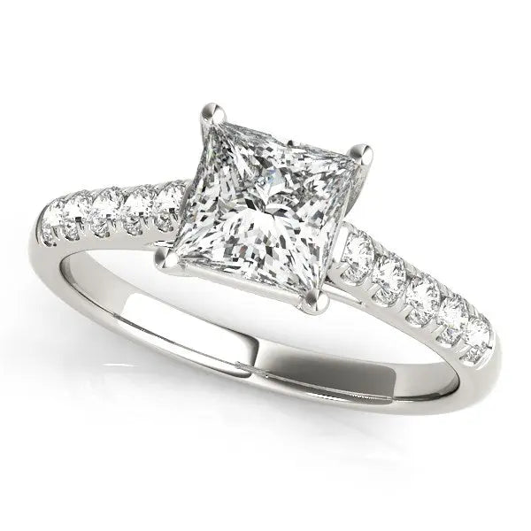 14k White Gold Trellis Set Princess Cut Diamond Engagement Ring (1 1/4 cttw) RCJ