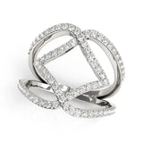 14k White Gold Entwined Design Diamond Dual Band Ring (3/4 cttw)Monde Trend