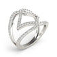 14k White Gold Entwined Design Diamond Dual Band Ring (3/4 cttw)Monde Trend