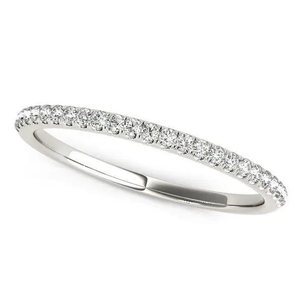 14k White Gold Diamond Wedding Band in Pave Setting (1/8 cttw)Monde Trend