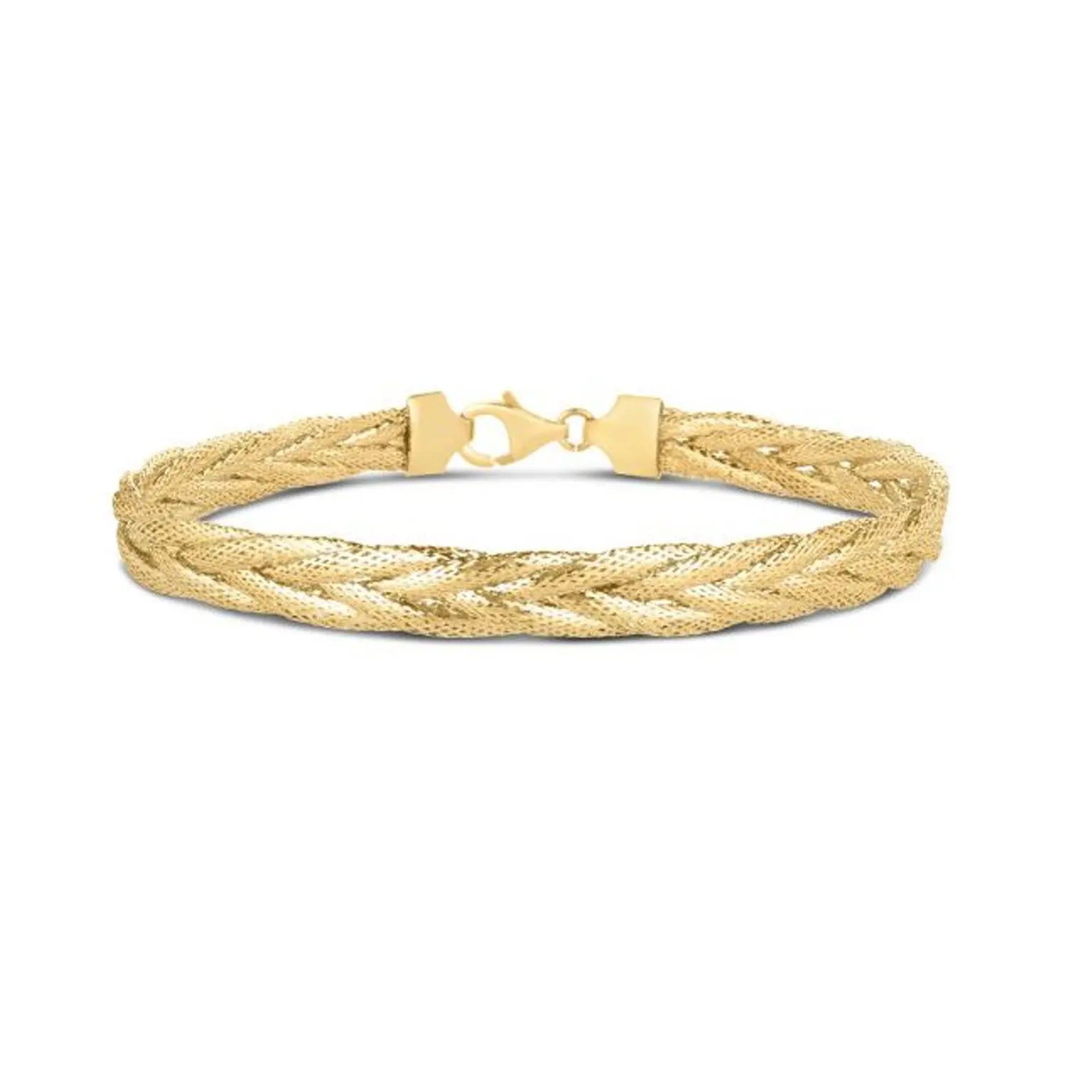 14k Yellow Gold Rapunzel Woven Bracelet (6.00 mm) RCJ