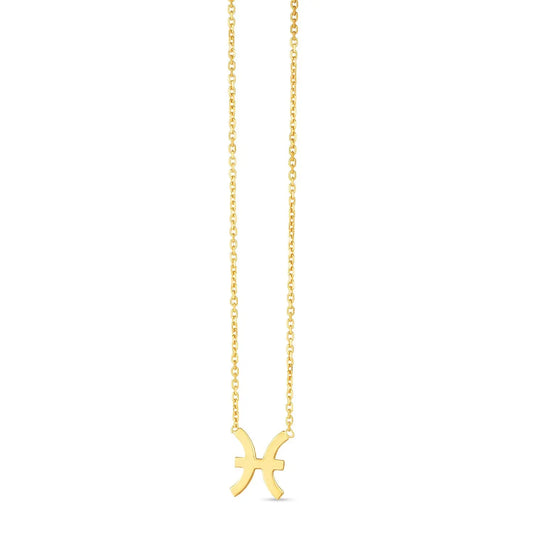 14K Yellow Gold Pisces Necklace RCJ