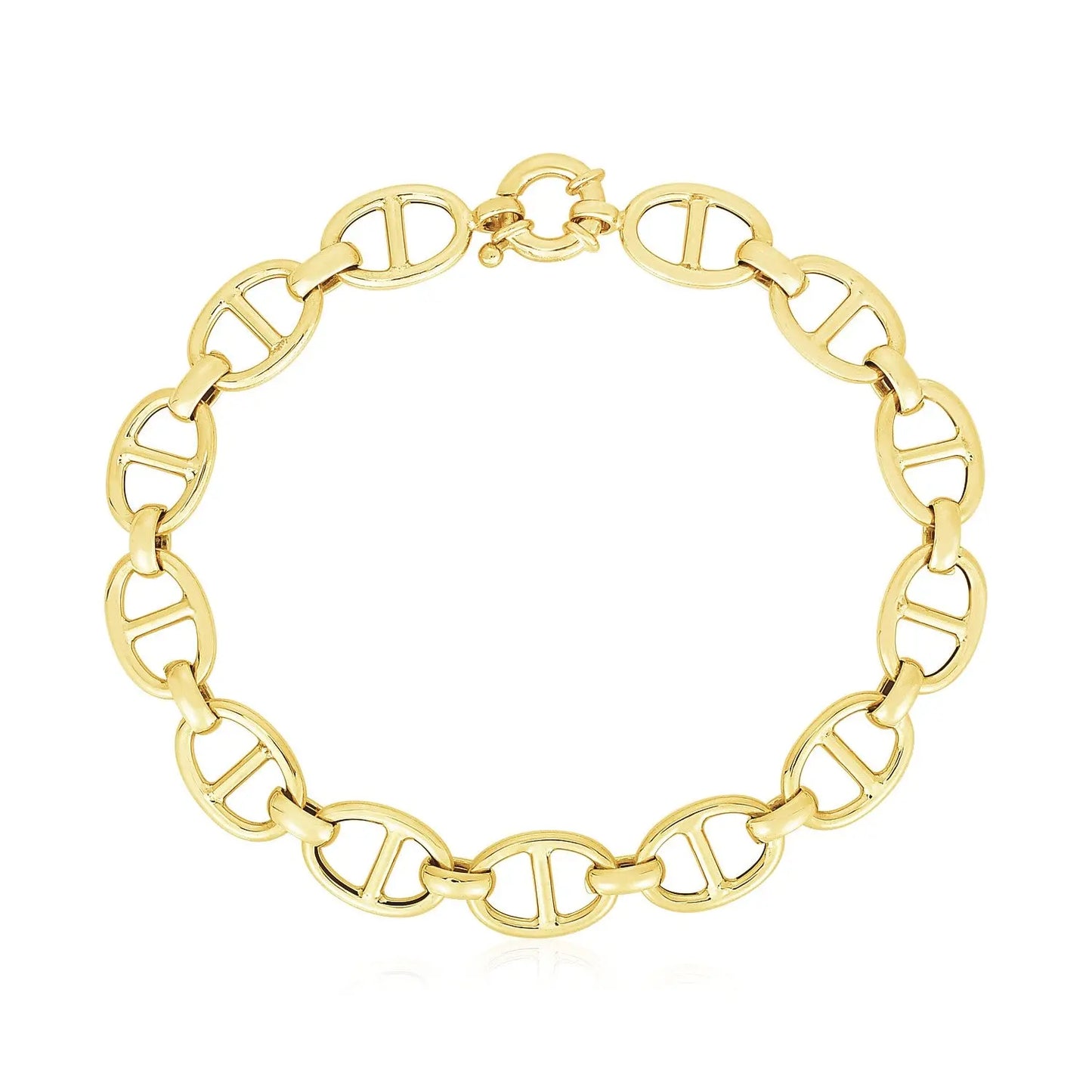 14k Yellow Gold High Polish Mariner Link Bracelet  (8.80 mm) RCJ