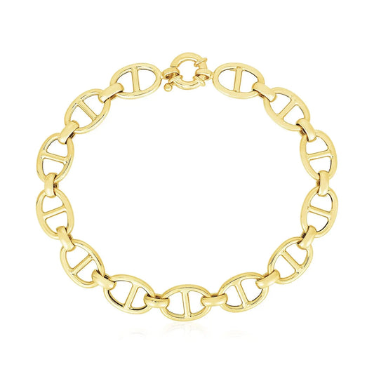 14k Yellow Gold High Polish Mariner Link Bracelet  (8.80 mm) RCJ