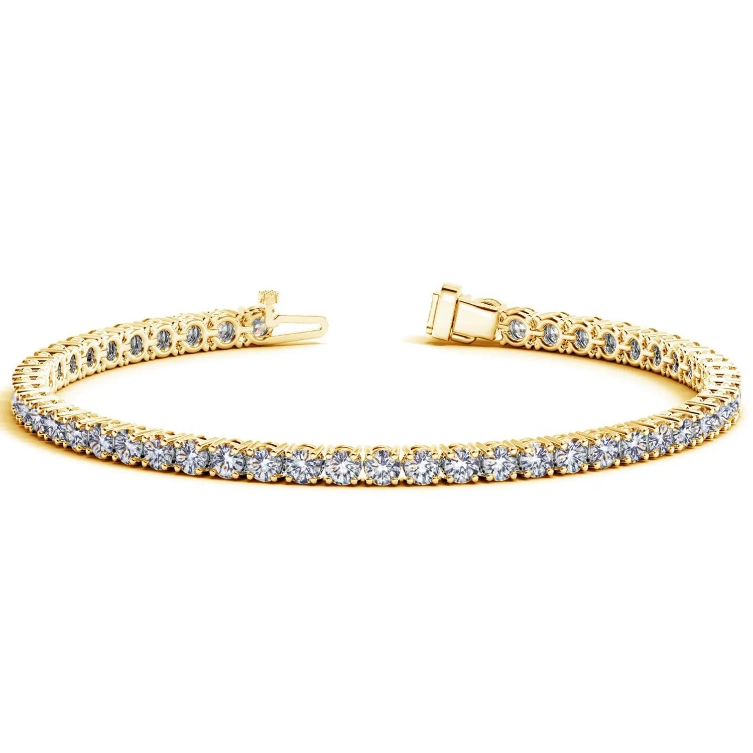 Lab Grown Round Diamond Tennis Bracelet in 14k Yellow Gold (7 cctw F/G  VS2/SI1) RCJ