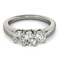 14k White Gold Timeless 3 Stone Round Diamond Engagement Ring (1 cttw) RCJ