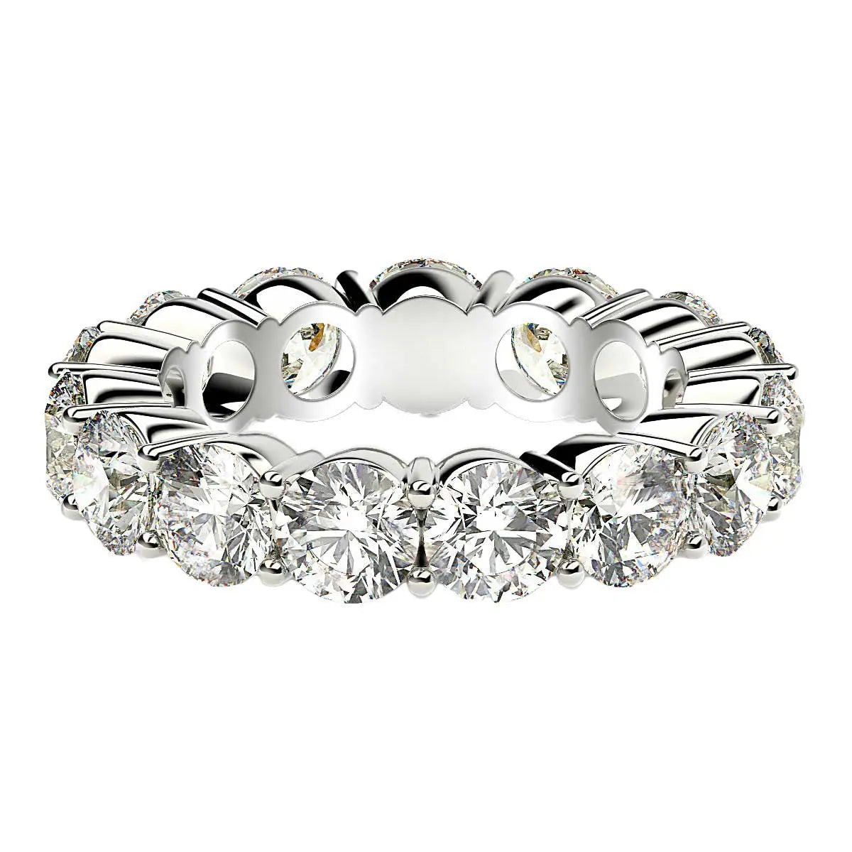 Round Cut Lab Grown Diamond Eternity Ring in 14k White Gold (5 cttw FG/VS2) RCJ