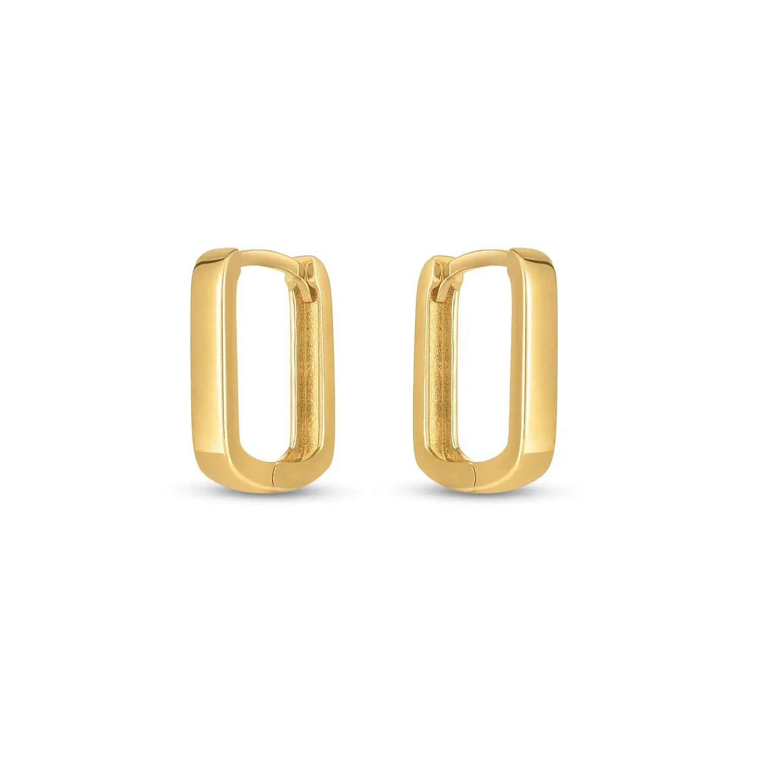 14k Yellow Gold Small Square Huggie Hoops RCJ