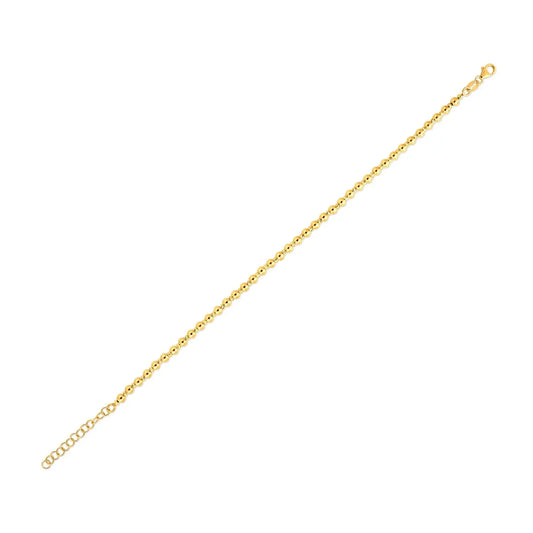 14k Yellow Gold Spaced Bead Bracelet  (3.00 mm) RCJ