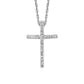 Narrow Cross Pendant with Diamonds in Sterling Silver RCJ