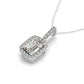 Halo Pendant With Emerald Center Diamond in 14k White Gold (1 1/5 cttw) RCJ