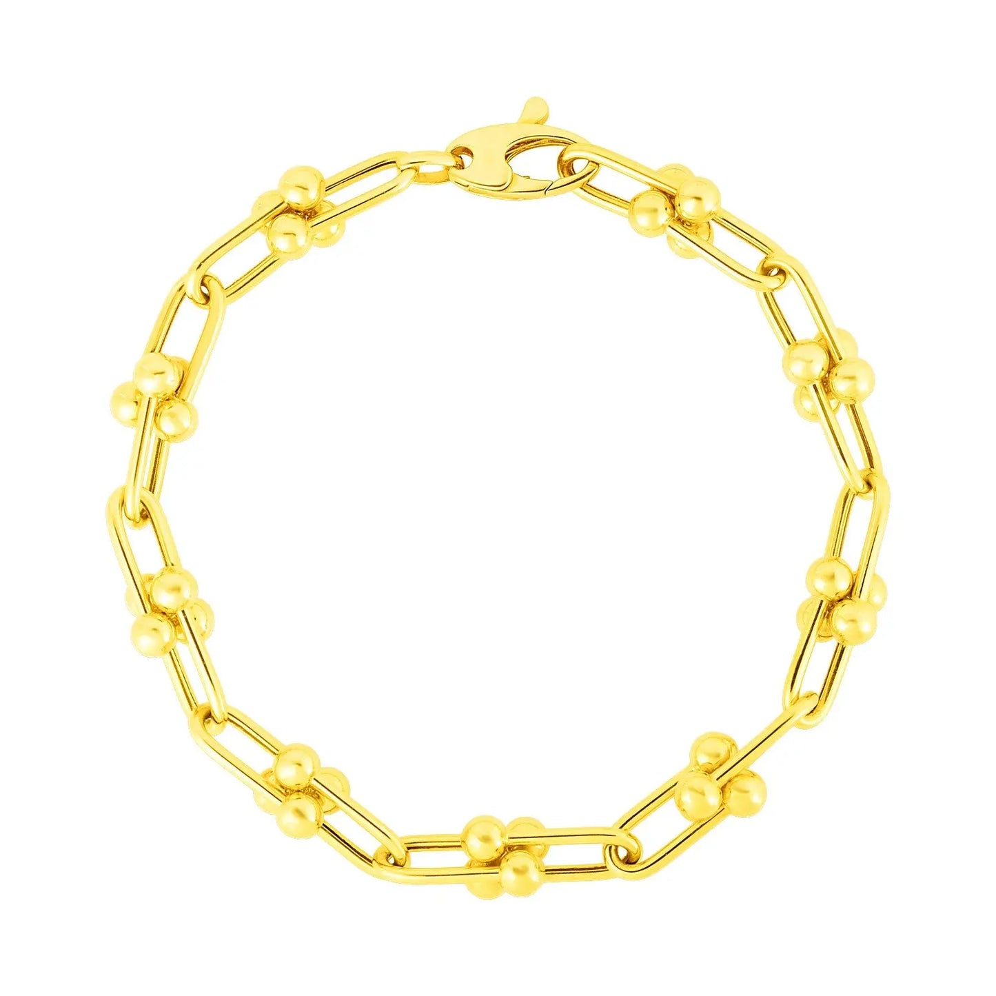 14k Yellow Gold 7 1/2 inch Jax Chain Bracelet (5.00 mm) RCJ