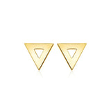 14k Yellow Gold Polished Open Triangle Post Earrings RCJ