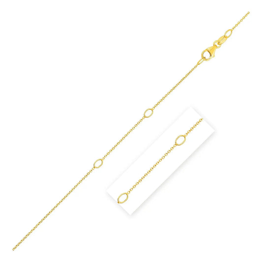 Adjustable Cable Chain in 14k Yellow Gold (0.97 mm) RCJ