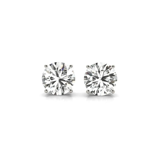 4 cttw Certified IGI Lab Grown Round Diamond Stud Earrings 14k White Gold (G/VS2) RCJ